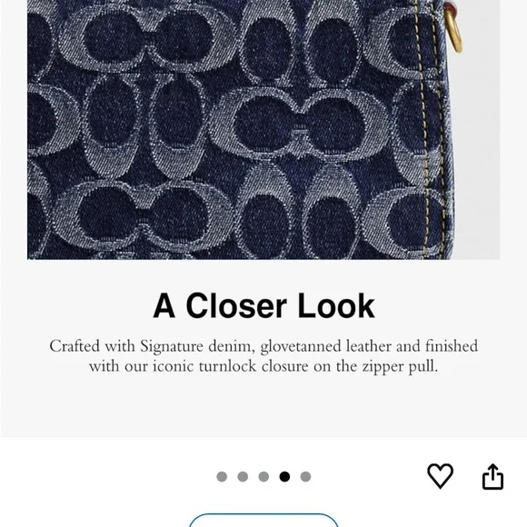 Coach Denim Penn Shoulder Bag - Picture 4 of 12